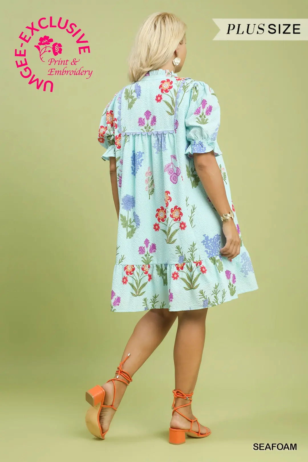 Seafoam Floral Mini Dress