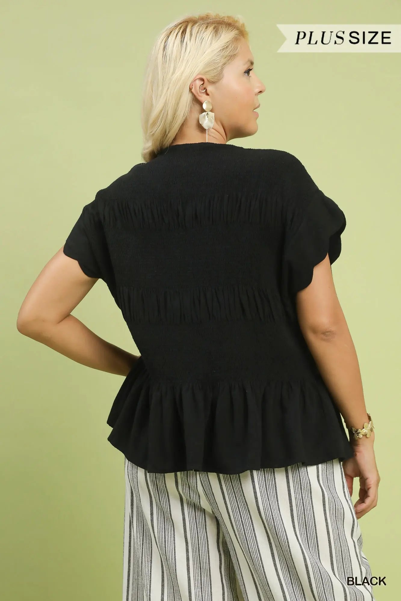 Smocked Peblum Blouse