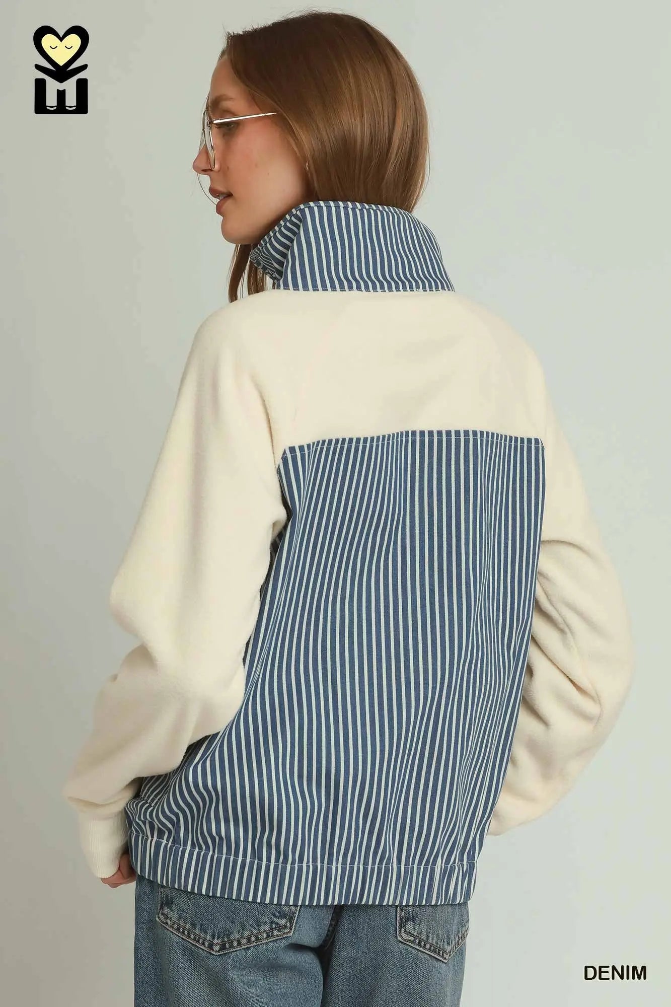 Solid & Denim Contrast Pullover