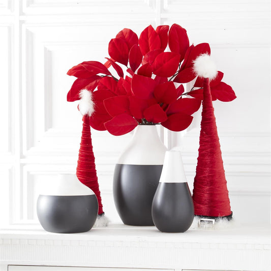 33 Inch Red Velvet Magnolia Leaf Spray
