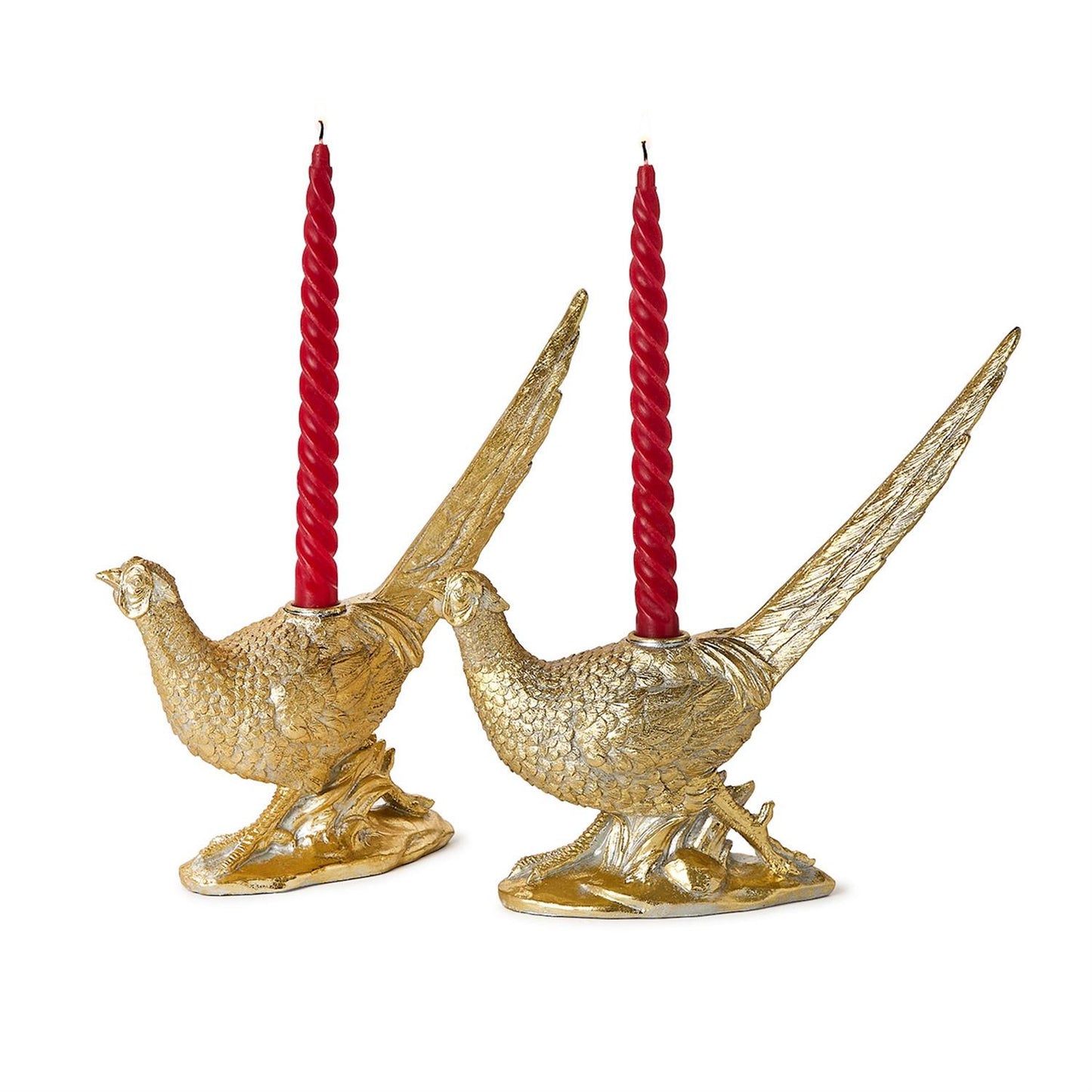 Gold Pheasant Taper Candleholder
