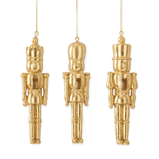 Resin Gold Nutcracker Ornaments (5 in)