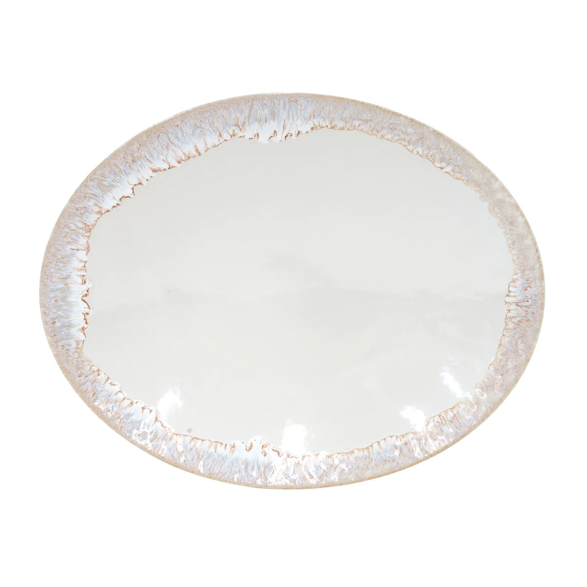 Taormina White Oval Platter 16.25'' x 13'' H2.25''