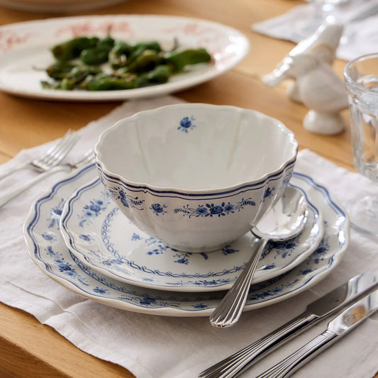 Vila White/Blue Cereal Bowl