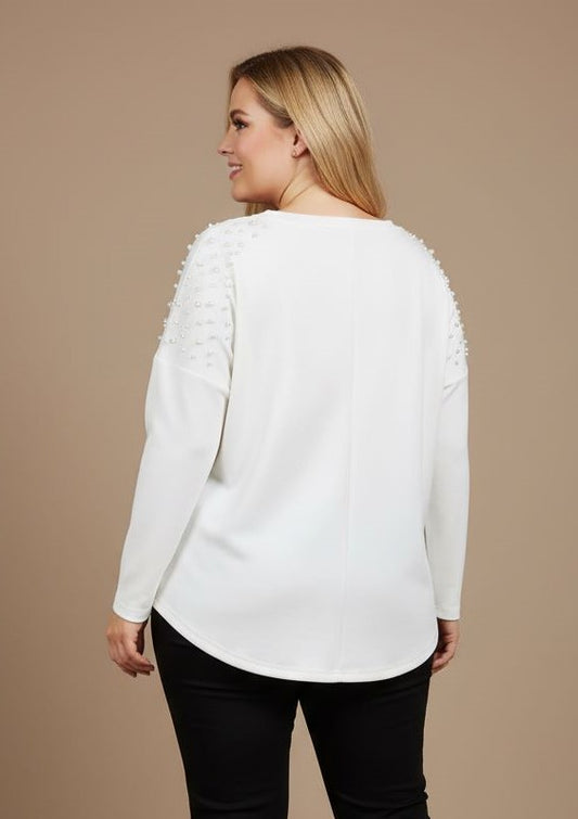 Off White Tunic with Pearl Embelishment