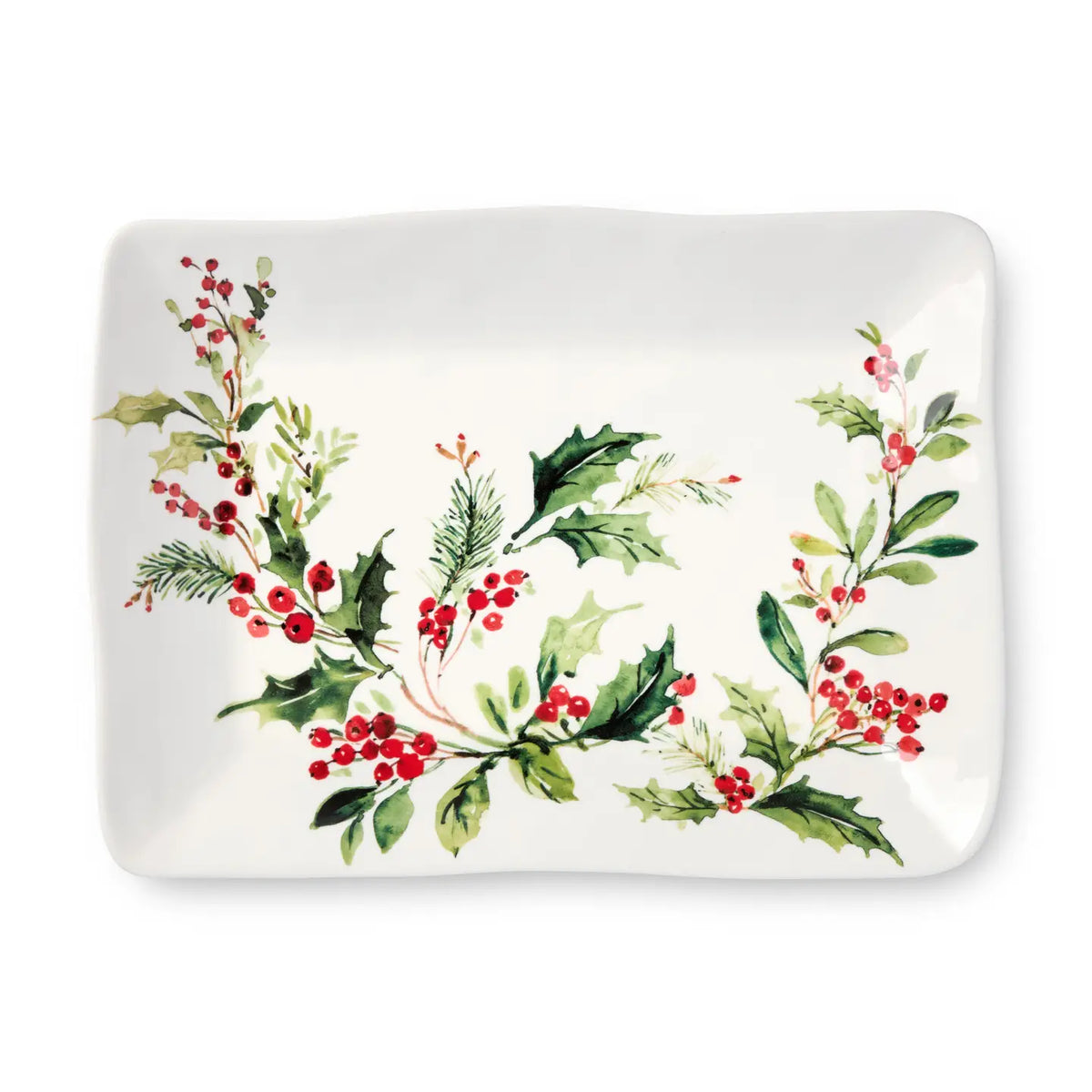 Holly and Vibes Rectangle Platter 14x10 in