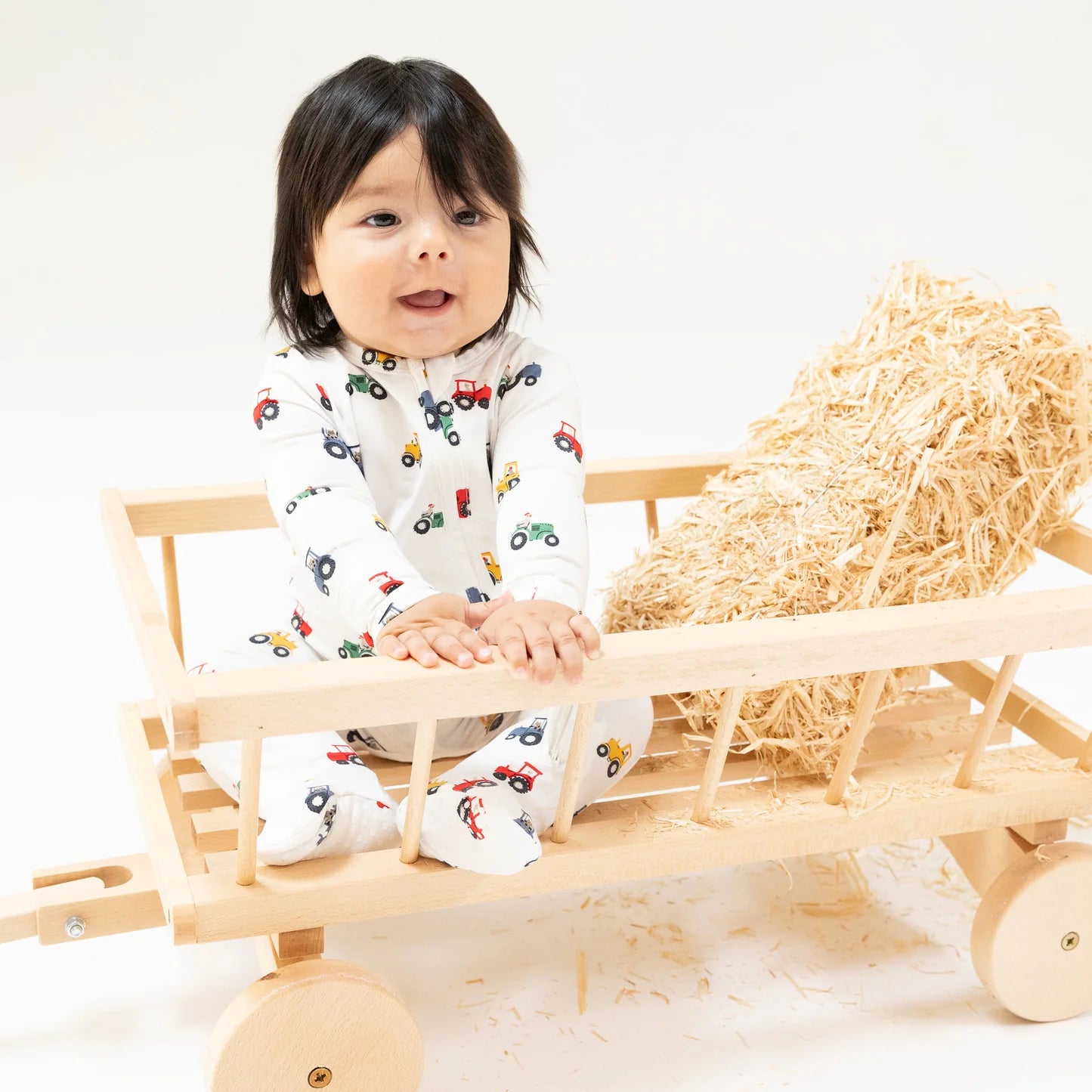 Mini Tractors 2 Way Zipper Footie