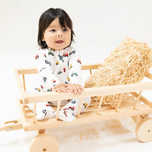 Mini Tractors 2 Way Zipper Footie