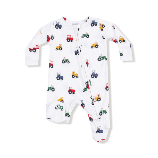 Mini Tractors 2 Way Zipper Footie