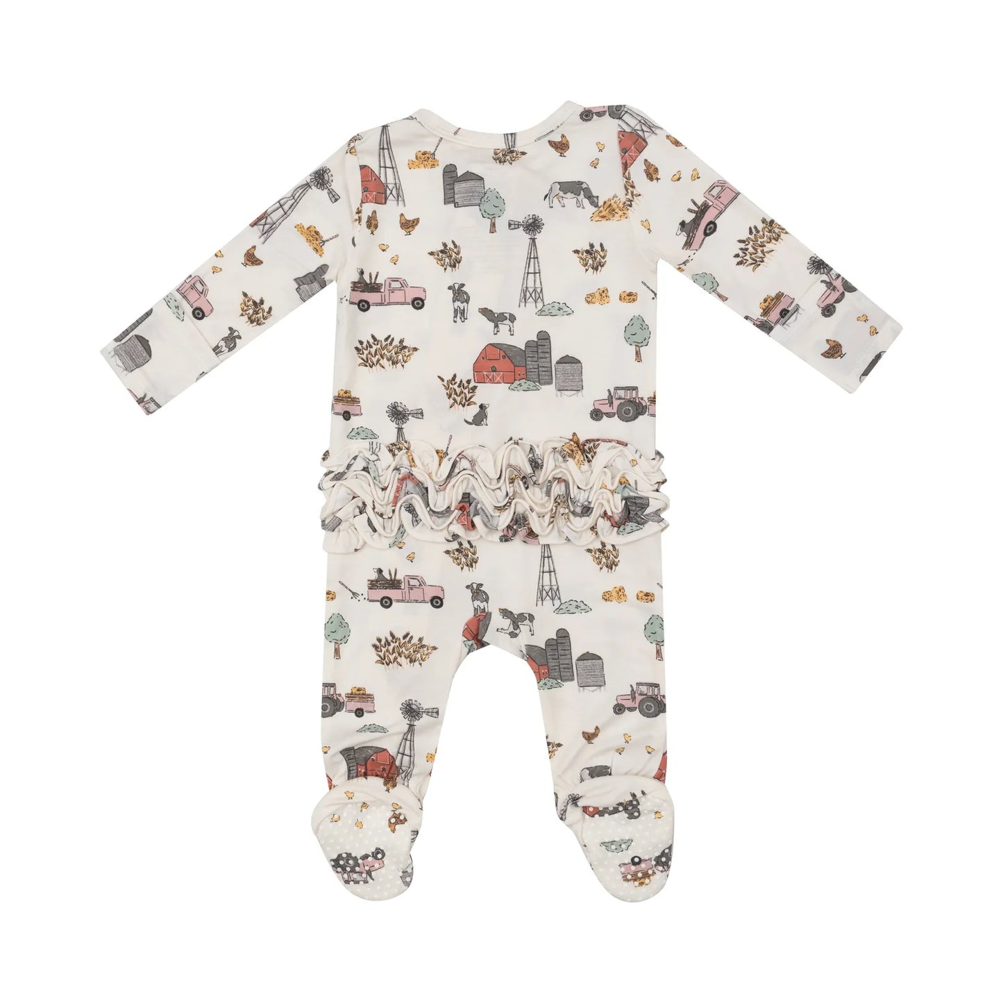 Footie - 2 way Zipper Ruffle Back - Hay Farmer