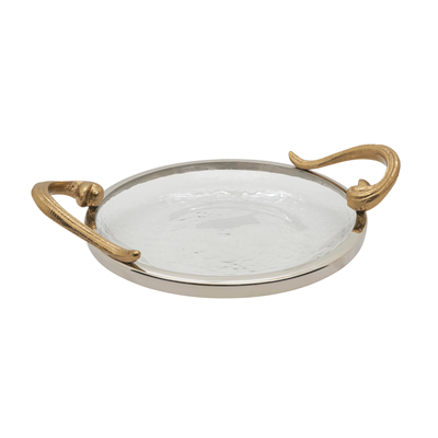 Glaas Tray W Antler Handles