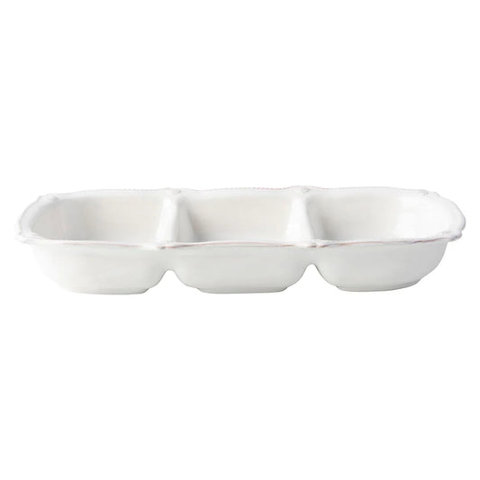 Berry & thread 14" Tripple Section Server - Whitewash