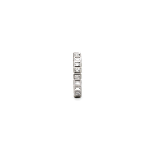Silver Tennis Emerald Cut Ring