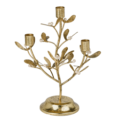 Triple Mistletoe Candleholder