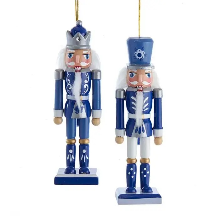 6"Indigo Blue/White Nutcracker Ornamen