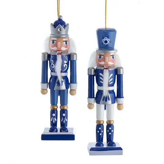 6"Indigo Blue/White Nutcracker Ornamen