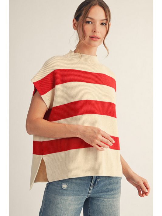 Red and Ivory Sweater