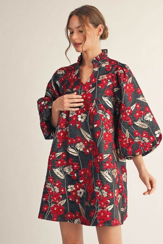 Floral Jacquard Dress