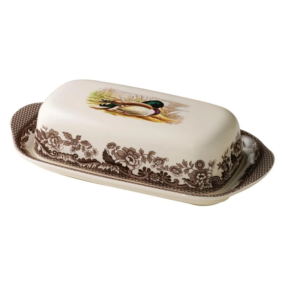 Woodland Covered Butter Dish Mallard