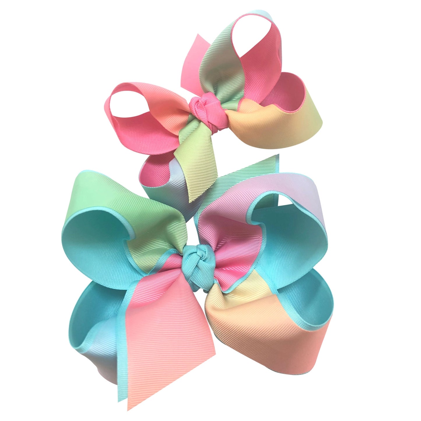 Layered Rainbow Bow Clip On