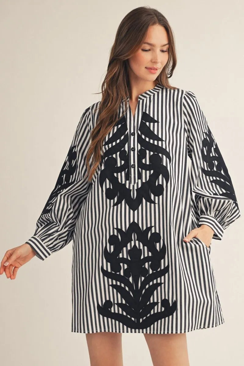Black Striped Shift Dress – My Favorite Things