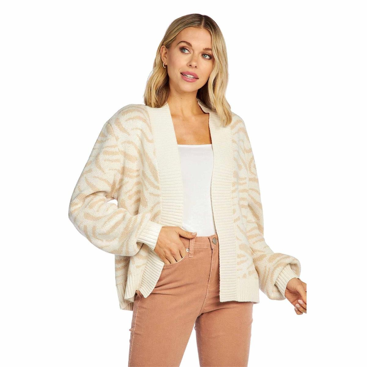 Ivory and Khaki Cardigan