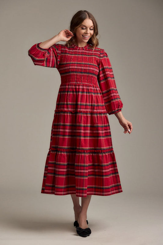 Walton Plaid Midi Dress