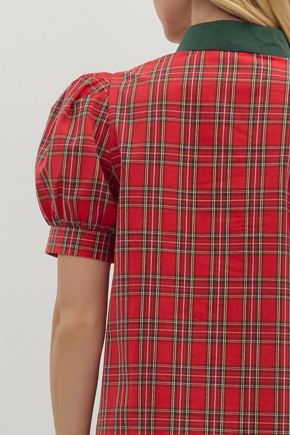 Ruby Red Plaid Collared Shirt