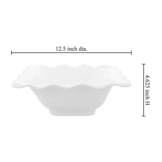 White 12 1/2" Melamine Serving Bowl