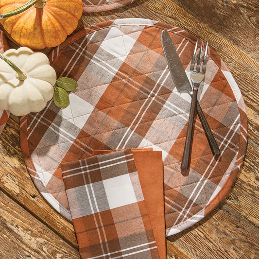 Fall Plaid Round Placemat