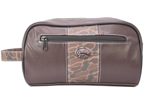 Men's Brown and Camo Bass Toiletry Bag