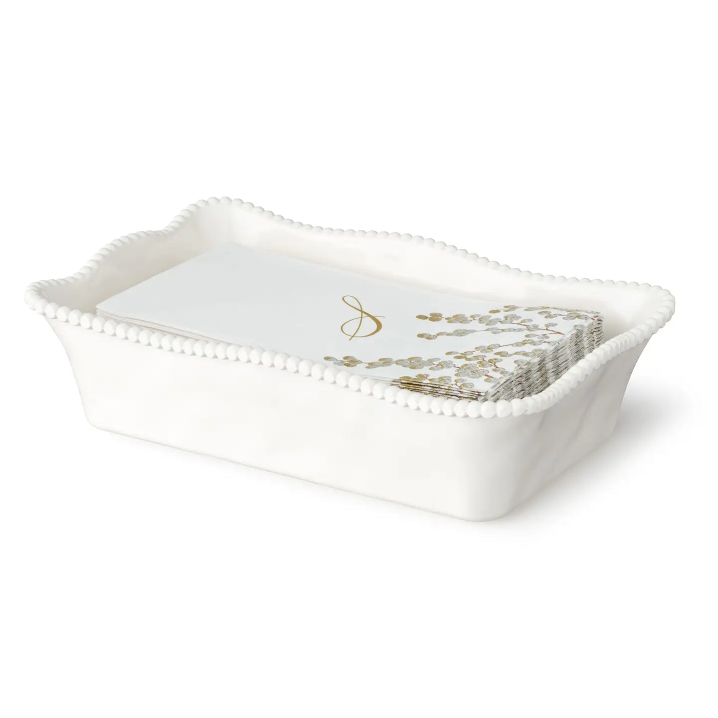 Perlette Cream Melamine Guest Napkin Holder 10x6