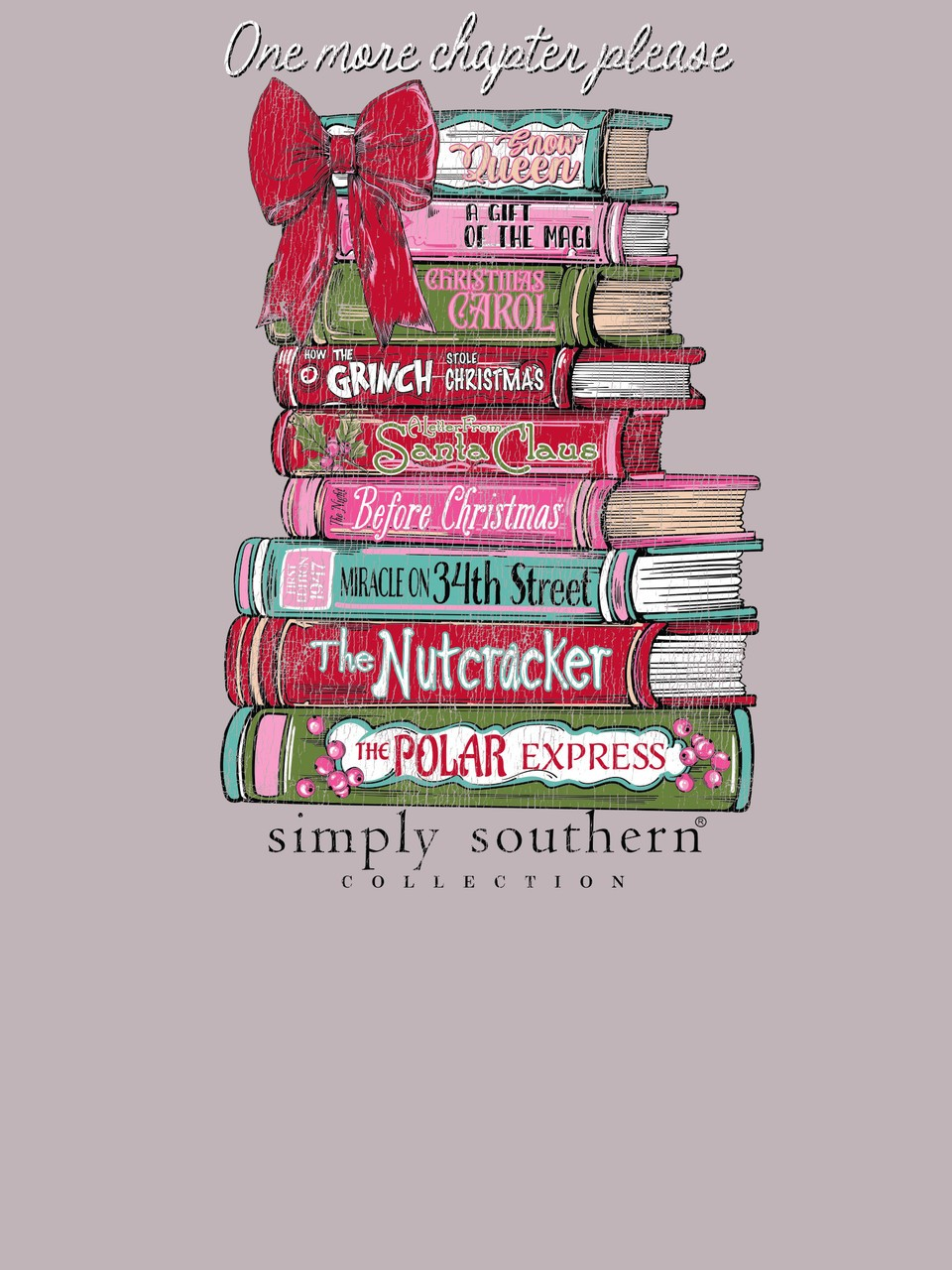 Book Stack Christmas Long Sleeve Tee
