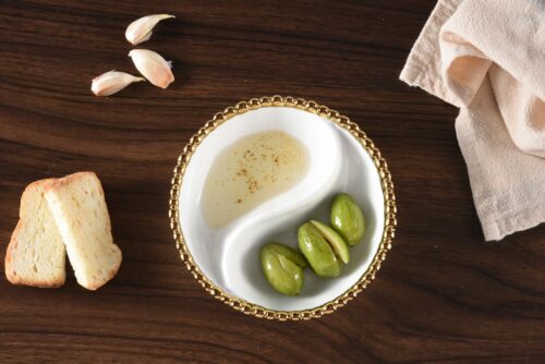 Pampa Bay Golden Salerno Mini Two-Section Platter