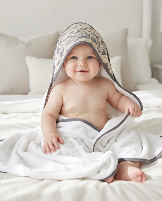 Embroidered Bamboo Hooded Towel | Camo Cutie