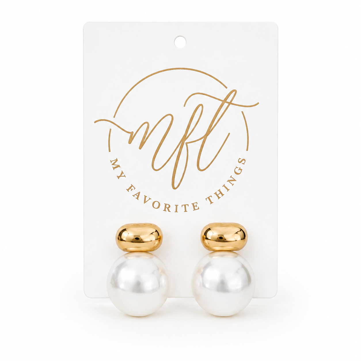 Pearl and Gold Statement Earrings