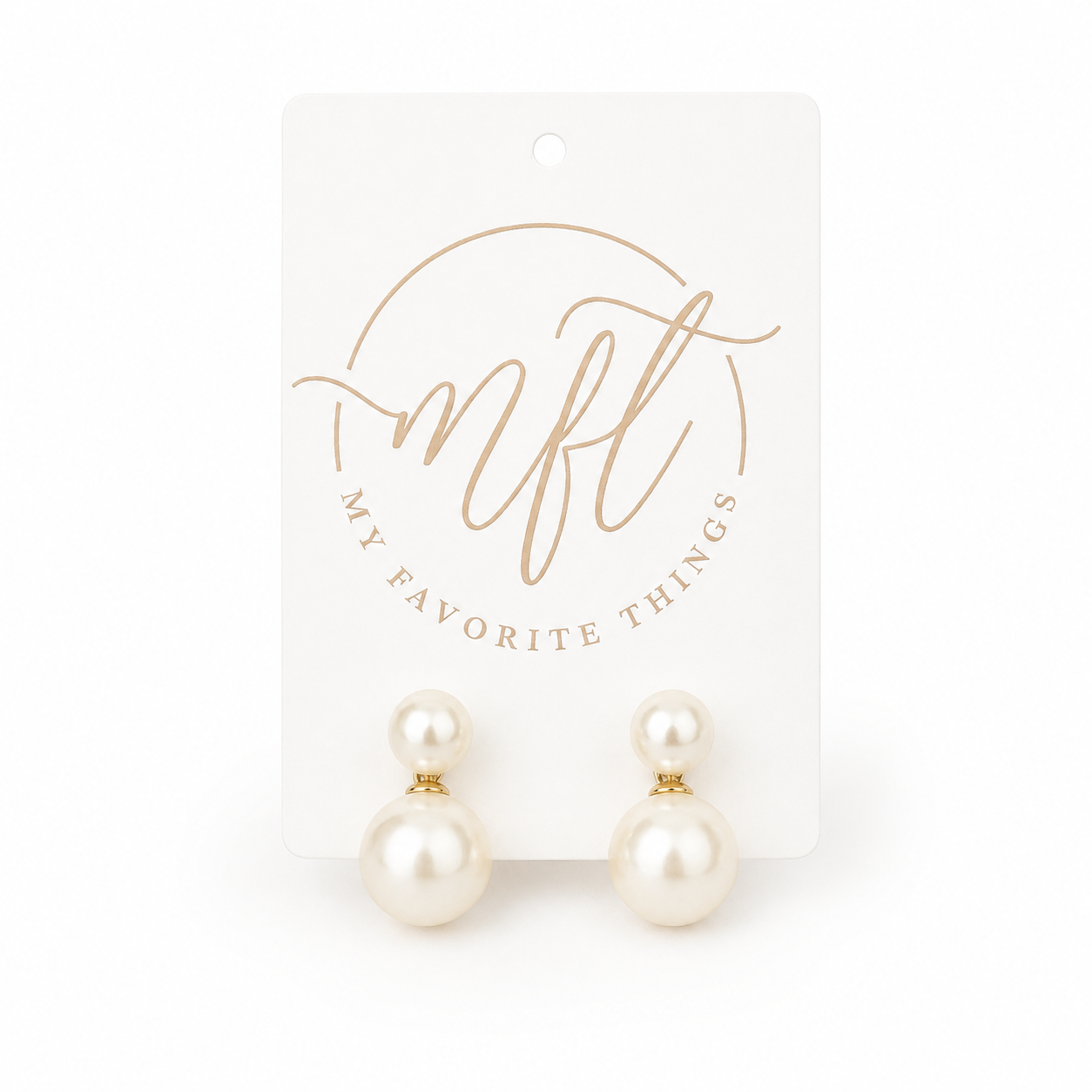 Classic Double Pearl Drop Earrings