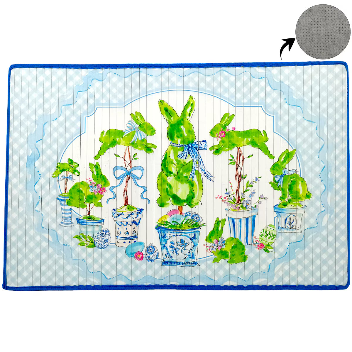Beck's Rabbits in Pots Bamboo Mat