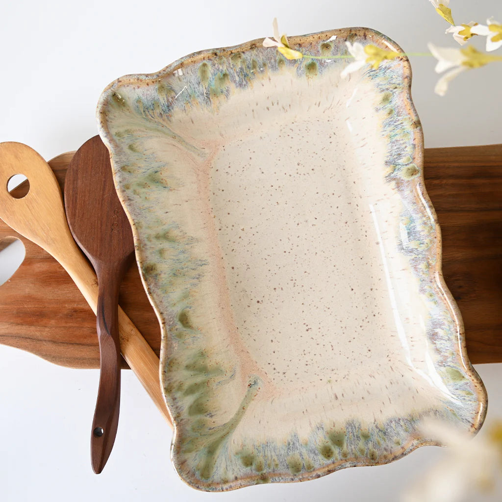 Ruffled Rectangular Dish