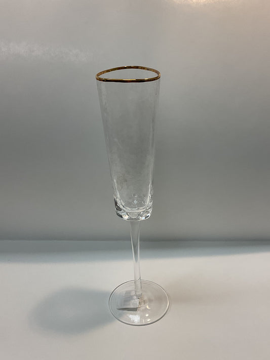 Zodax Flute with Stem with Gold Rim