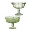 6" VINTAGE HOBNAIL GLASS PEDESTAL DISH 2 ASST