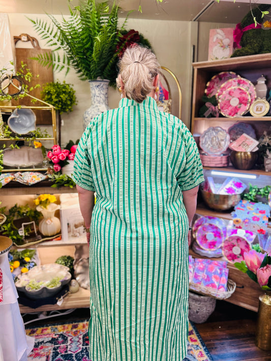 Philisia Green Stripe Dress