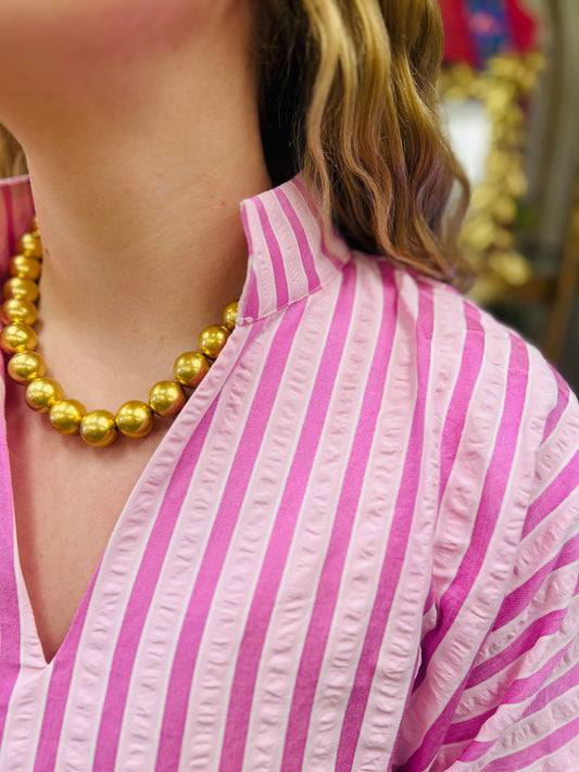 Bella Pink Stripe Dress