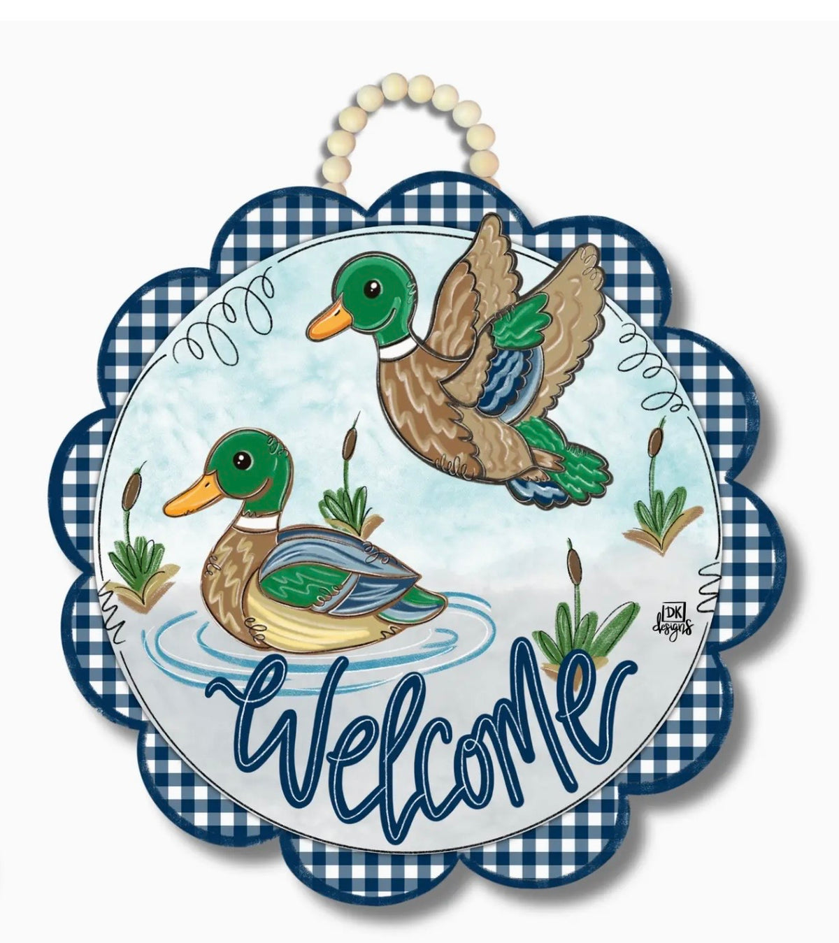 Mallard Scallop Welcome Door Hanger
