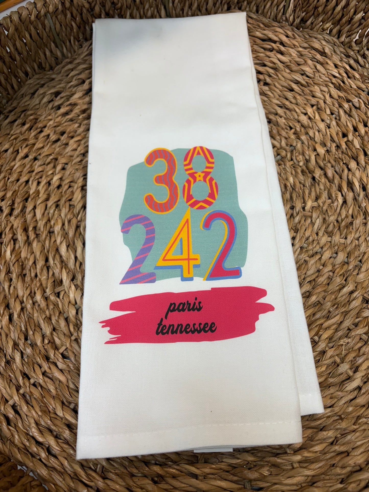 38242 Paris, TN Tea Towel