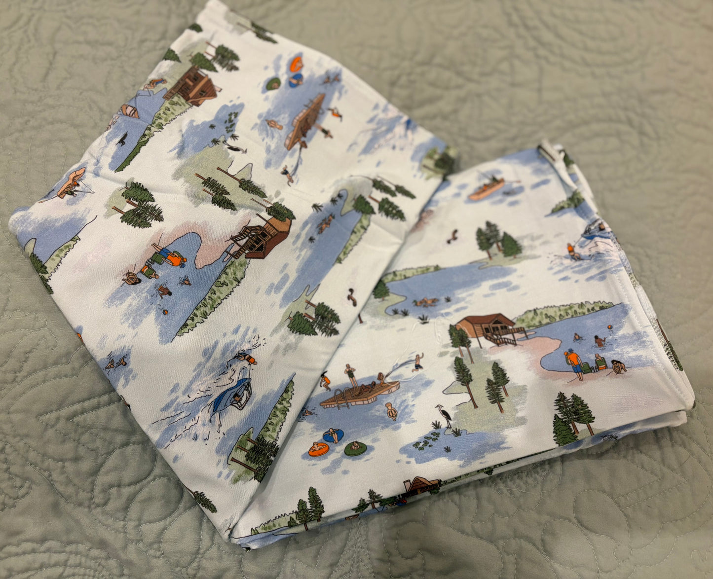 Lake Life Swaddle Blanket