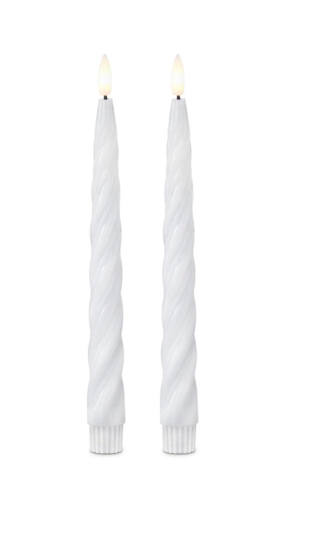 Taper Spiral LED Candle- White