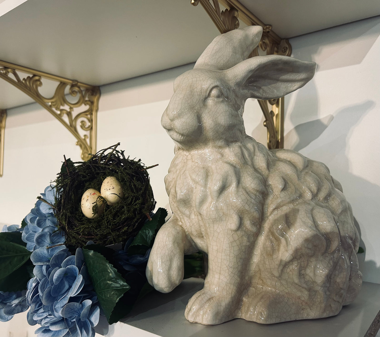 White Glazed Terracotta Bunny