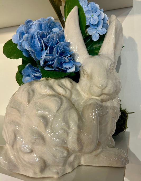 White Glazed Terracotta Bunny