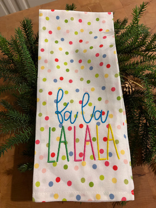 Multi Dot  - fa la lalalala Tea Towel